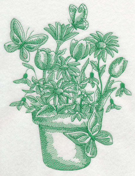 Flowers and Butterflies (Toile)