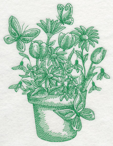 Flowers and Butterflies (Toile)