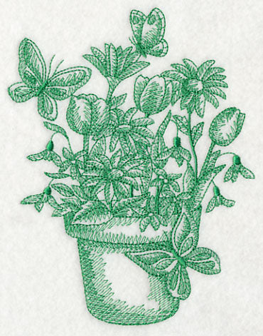 Flowers and Butterflies (Toile)