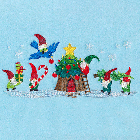 Christmas Village Gnomes Border