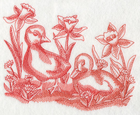 Ducklings and Daffodils (Toile)