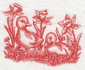 Ducklings and Daffodils (Toile)