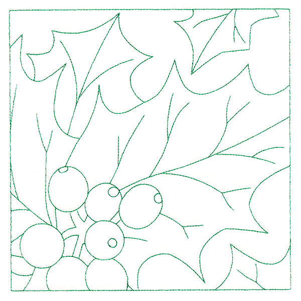 Festive Florals Quilting - Holly and Berries (Double Run)