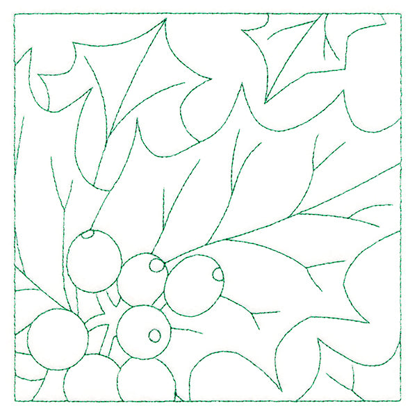Festive Florals Quilting - Holly and Berries (Double Run)