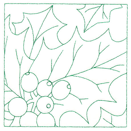 Festive Florals Quilting - Holly and Berries (Double Run)