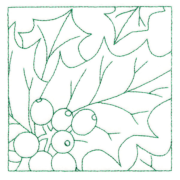 Festive Florals Quilting - Holly and Berries (Double Run)