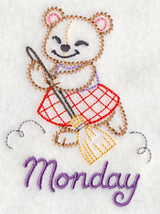 Teddy Bear Cleans on Monday (Vintage)