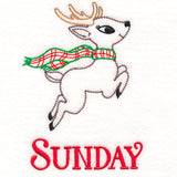 Retro Reindeer with Scarf on Sunday (Vintage)