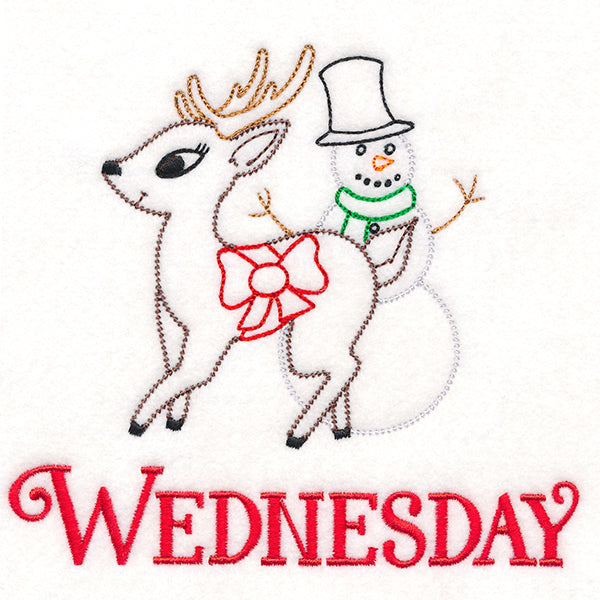 Retro Reindeer with Snowman on Wednesday (Vintage)