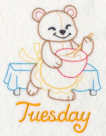 Teddy Bear Cooks on Tuesday (Vintage)