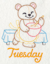 Teddy Bear Cooks on Tuesday (Vintage)