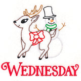 Retro Reindeer with Snowman on Wednesday (Vintage)