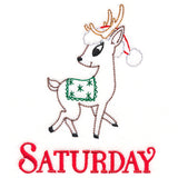 Retro Reindeer with Santa Hat on Sunday (Vintage)