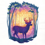 Radiant Sunset Deer Scene