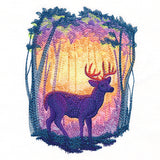 Radiant Sunset Deer Scene