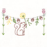 Woodland Clothesline with Squirrel (Vintage)