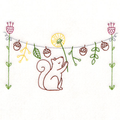 Woodland Clothesline with Squirrel (Vintage)