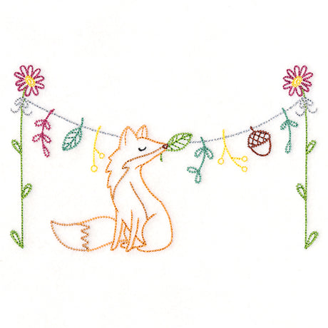 Woodland Clothesline with Fox (Vintage)