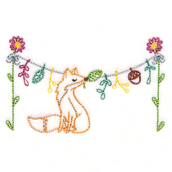 Woodland Clothesline with Fox (Vintage)