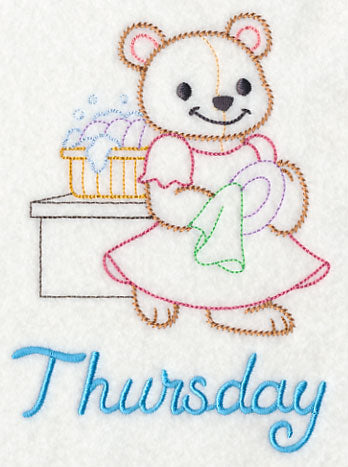 Teddy Bear Washes on Thursday (Vintage)