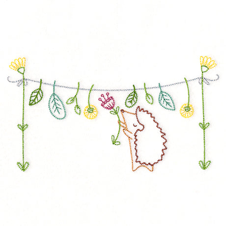 Woodland Clothesline with Hedgehog (Vintage)