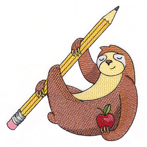 Studious Sloth – Embroidery Library