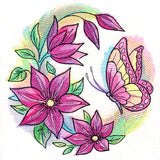 Clematis Blooms Butterfly