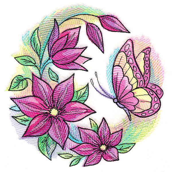 Clematis Blooms Butterfly