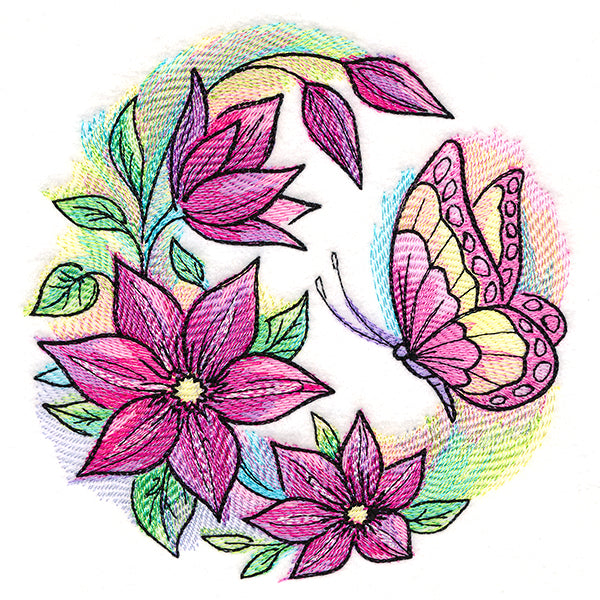 Clematis Blooms Butterfly