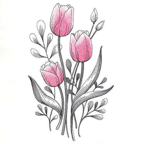 Lovely Tulip Etching