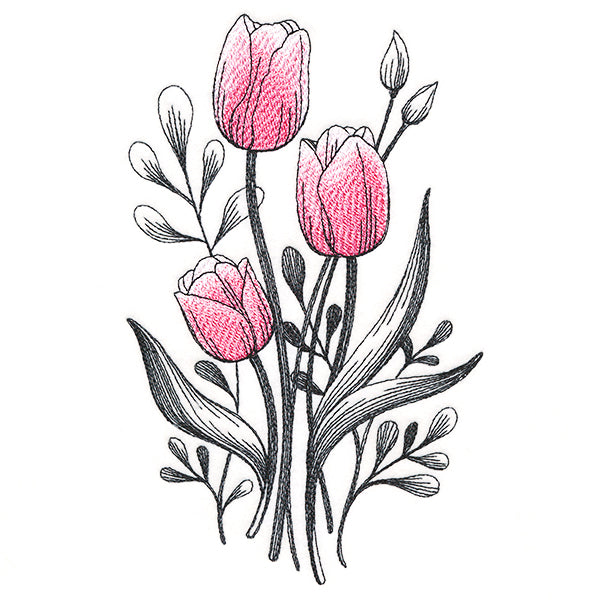 Lovely Tulip Etching