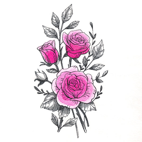 Beautiful Rose Etching