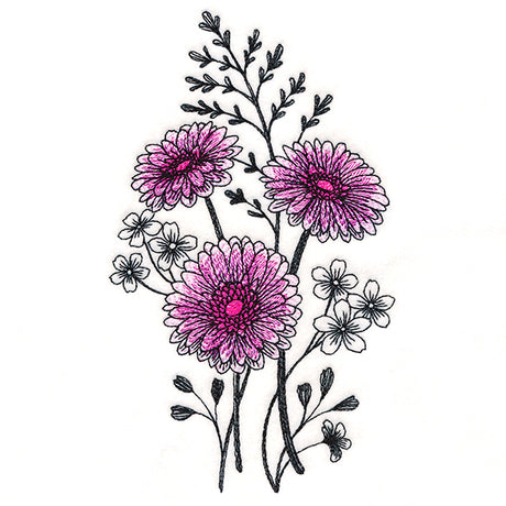 Delicate Daisy Etching