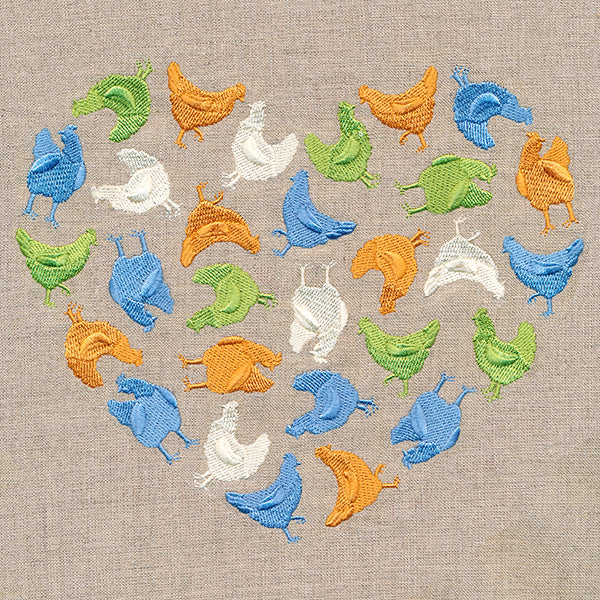 Chicken Silhouette Heart