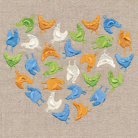 Chicken Silhouette Heart
