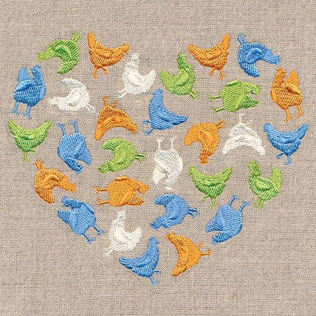 Chicken Silhouette Heart