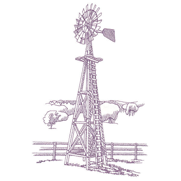 Barnyard Etchings - Windmill
