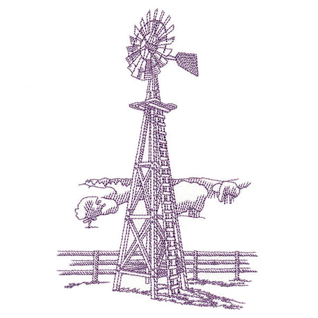 Barnyard Etchings - Windmill