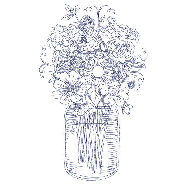 Barnyard Etchings - Mason Jar Bouquet