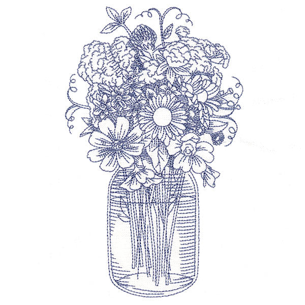 Barnyard Etchings - Mason Jar Bouquet