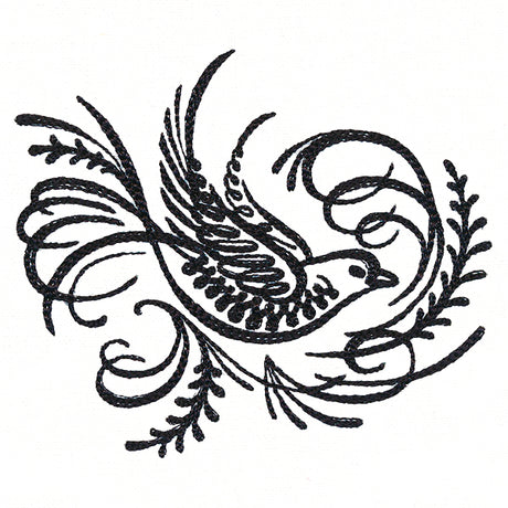 Classic Calligraphy Bird