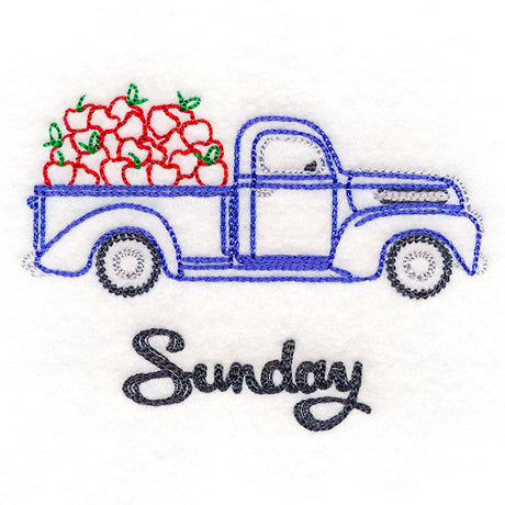 Retro Truck With Apples on Sunday (Vintage)