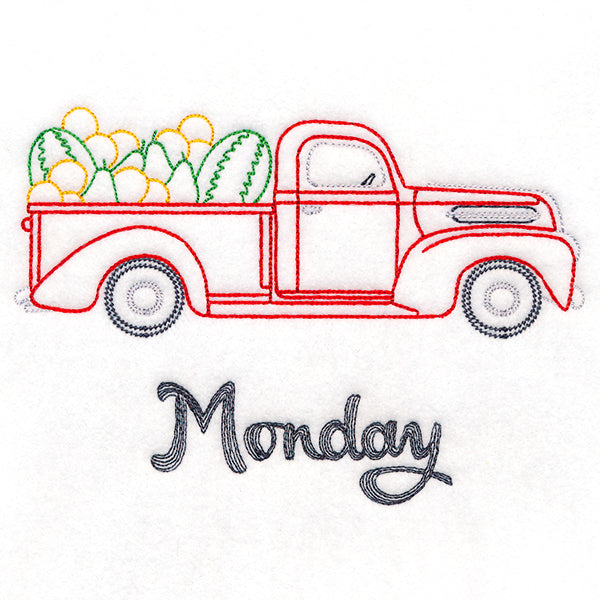Retro Truck With Fruit on Monday (Vintage)