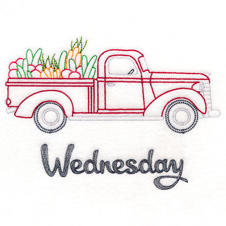 Retro Truck With Vegetables on Wednesday (Vintage)