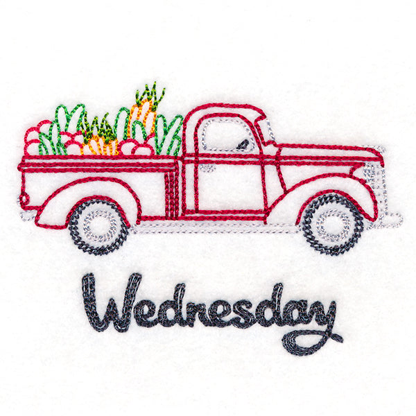 Retro Truck With Vegetables on Wednesday (Vintage)