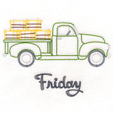 Retro Truck With Hay Bales on Friday (Vintage)