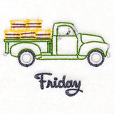 Retro Truck With Hay Bales on Friday (Vintage)