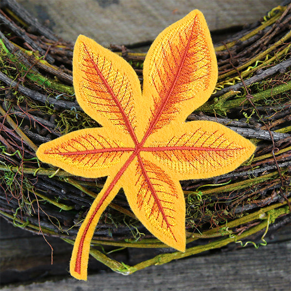 Freestanding Fabric Buckeye Leaf (In-the-Hoop)