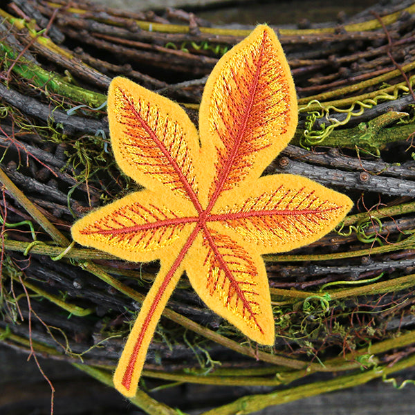 Freestanding Fabric Buckeye Leaf (In-the-Hoop)