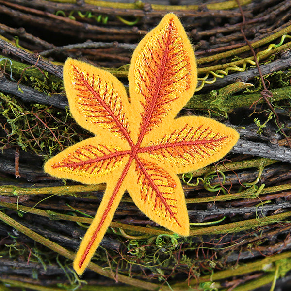 Freestanding Fabric Buckeye Leaf (In-the-Hoop)